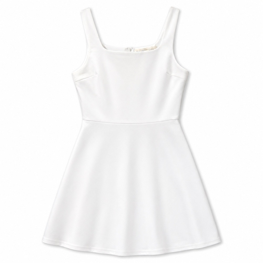 Her Entire Name Says Grace White Mini Dress Women's S Square Neck Bridal Skater